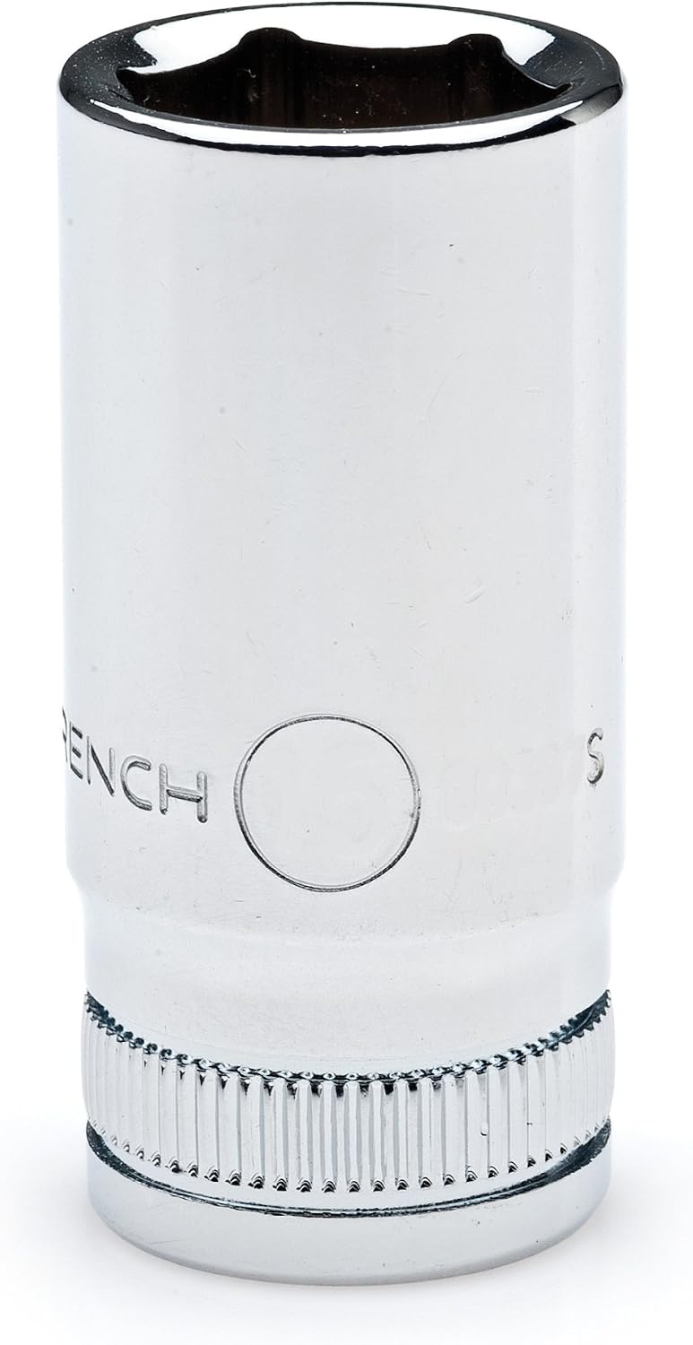 Gearwrench 3/8 inch drive 19mm mid-length socket front view