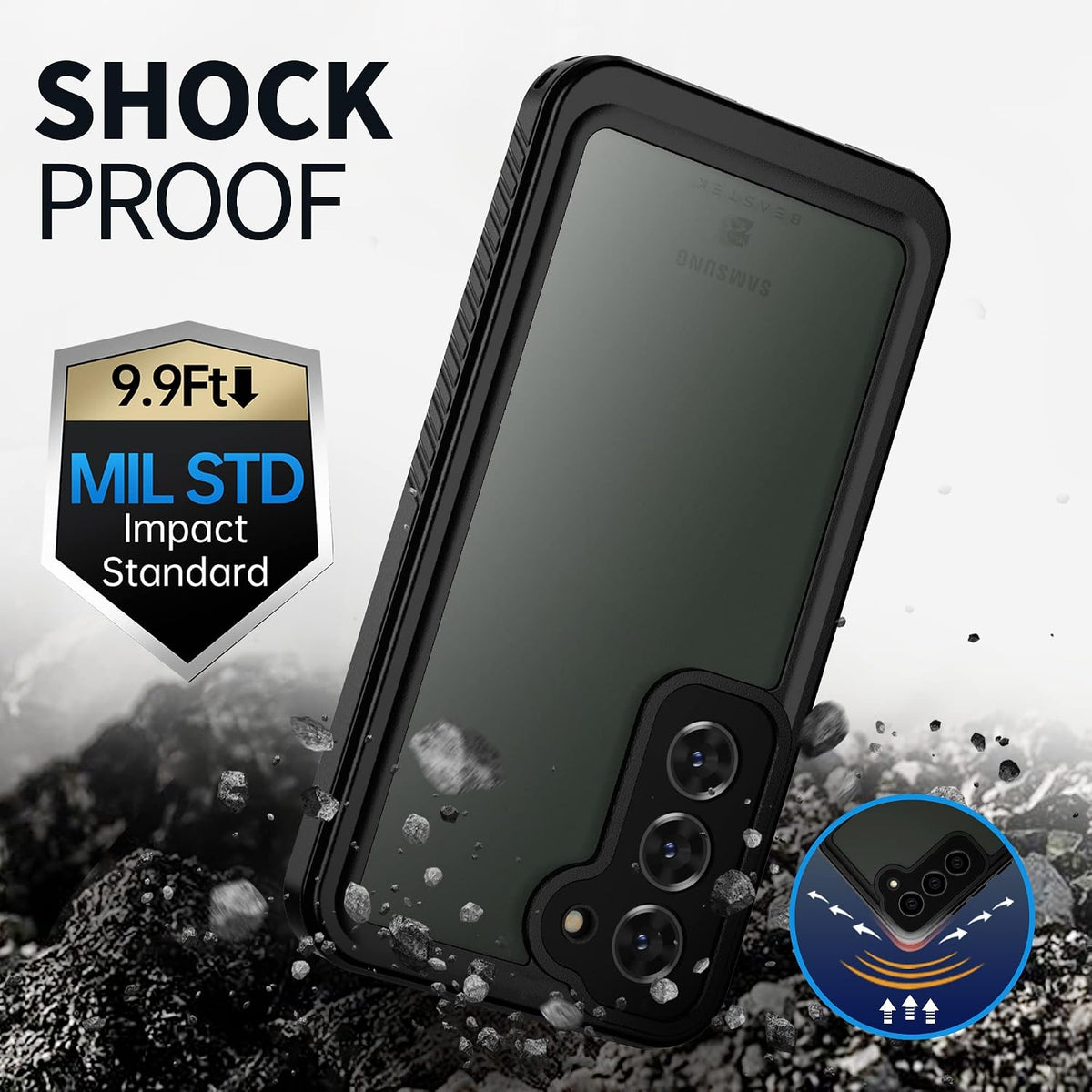 Beastek rugged phone case built in screen protector