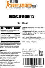 BulkSupplements Beta Carotene packaging dimensions