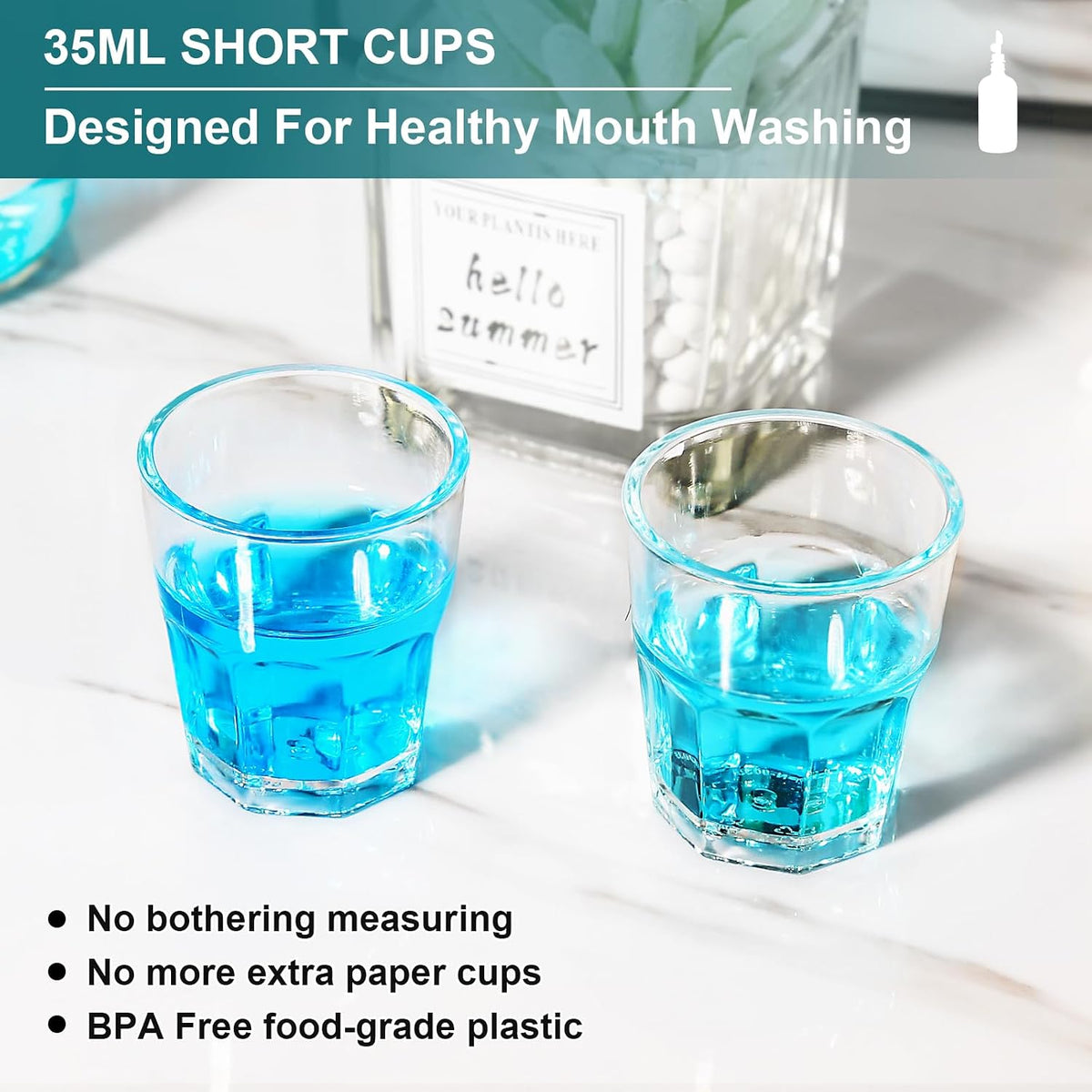 Toldatli 17 fluid ounce glass mouthwash dispenser packaging and parts