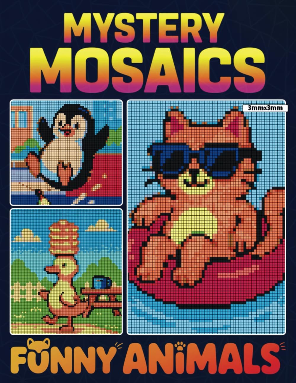 Mystery Mosaics Color By Number Funny Animals: A Hilarious Hidden-Picture Coloring Quest with Cute & Comical Animals for Stress Relief - Image 1