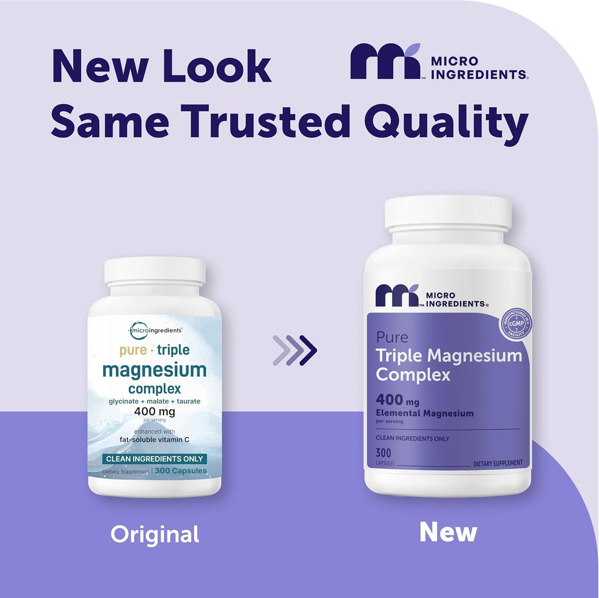 Micro Ingredients Triple Magnesium supplement label showing 400 milligram elemental magnesium
