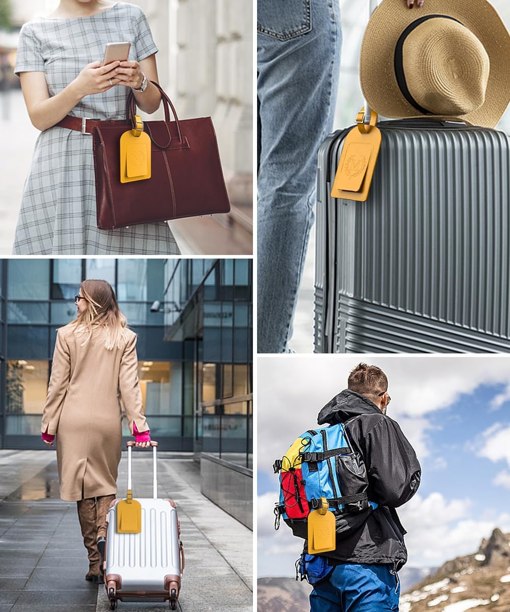FESAS yellow alphabet tags attached to bag