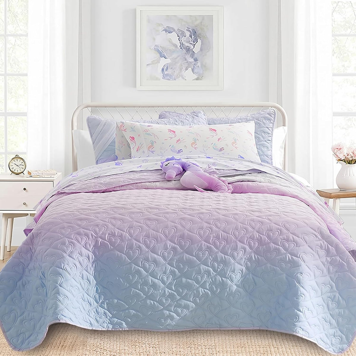 Quilts for Full/Queen Bed Colorful Bedspreads Soft Bed Summer Lightweight Bedspread Comforter Modern Style Pattern Coverlet for All Season 3 Pieces (1 Quilt, 2 Pillow Shams) | Queen - Image 10