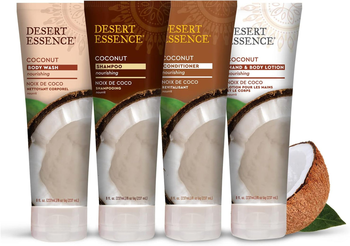 Desert Essence Coconut Conditioner packaging close up