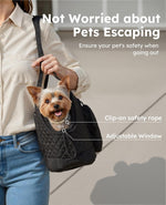 Interior view of Pecute dog carrier with safety tether