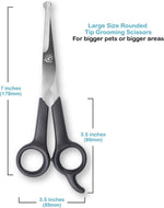 Safe pet grooming scissors showing close up of durable stainless steel blades