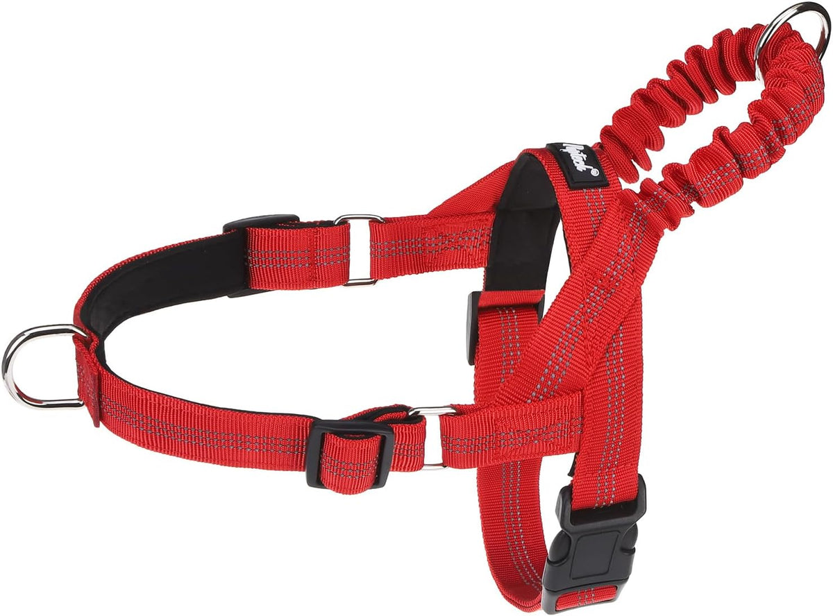 PUPTECK No Pull Dog Harness for Large Dogs, Adjustable Reflective Pet Vest Harness with Bungee Handle, Escape Proof No Choke Harness for Large Dogs Walking Training, Black L - Image 9