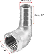Uxcell stainless steel pipe adapter barbed end angle