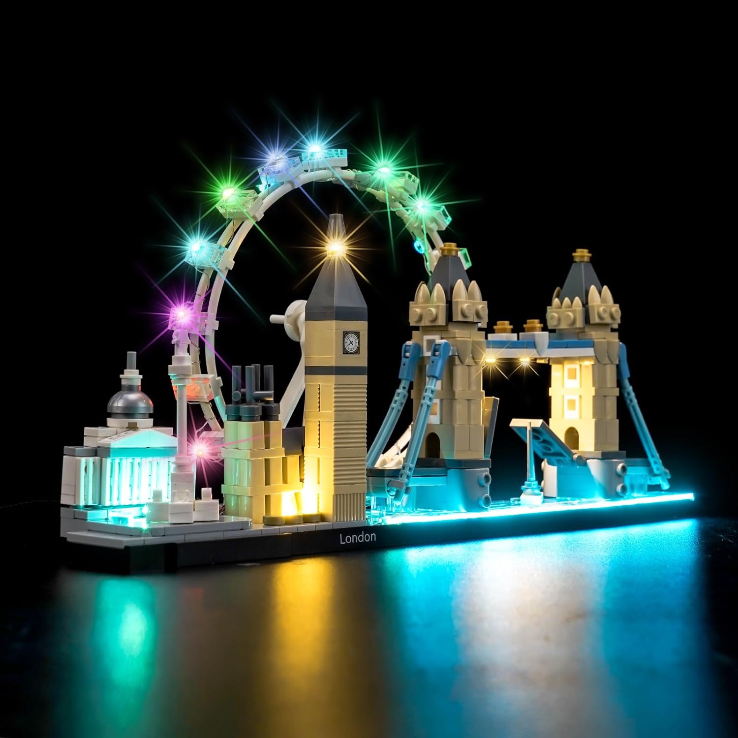 Brickshining LED lighting kit for Lego London Skyline 21034 front view