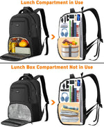 Kadilong 17.3 inch laptop backpack insulated cooler compartment open