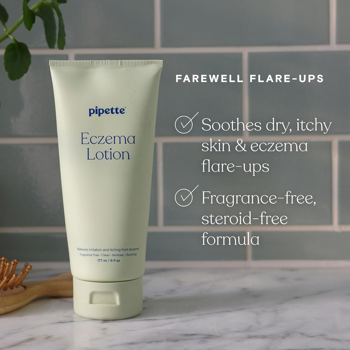 Pipette fragrance free eczema cream tube close up