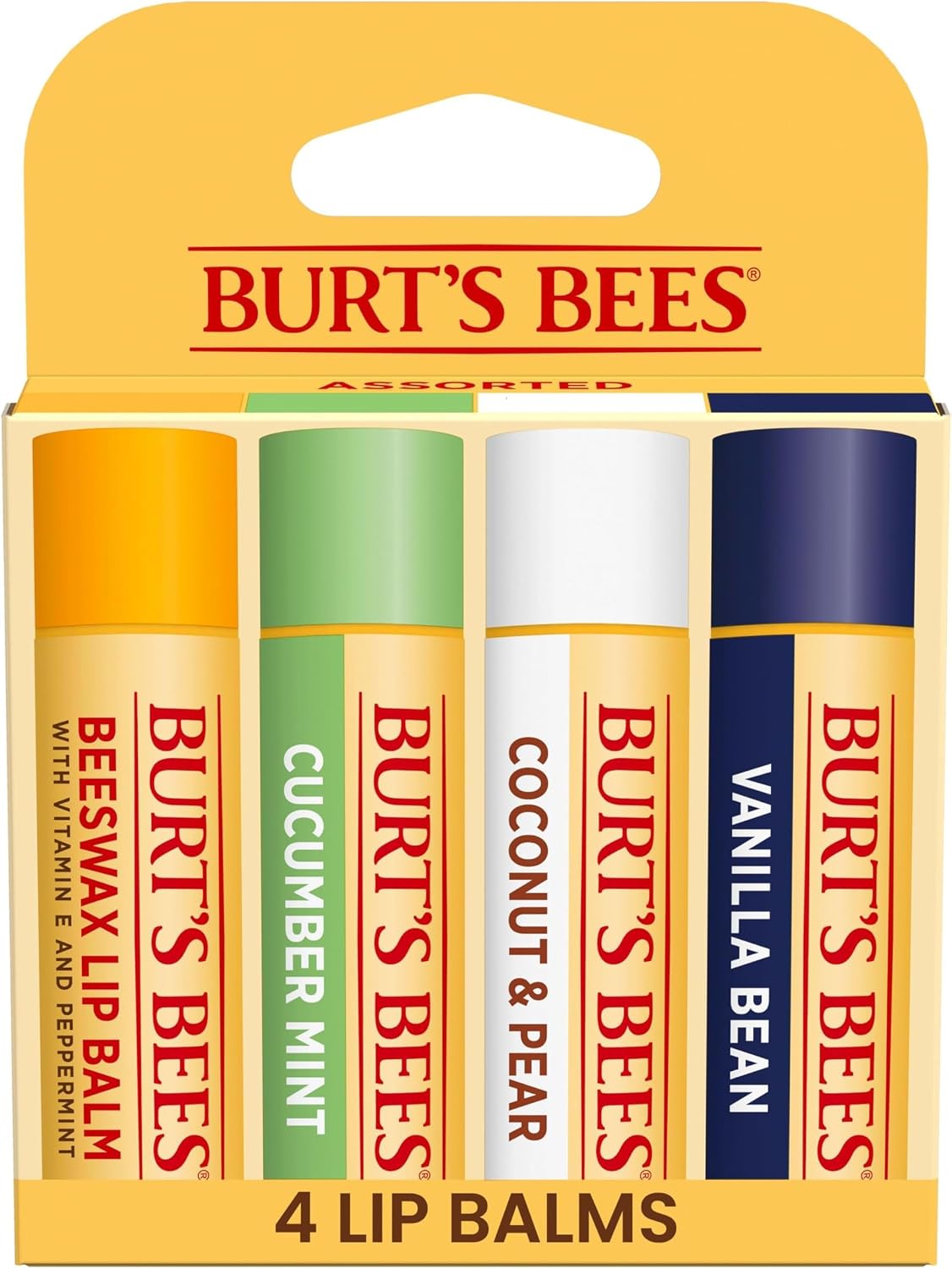 Burt's Bees Lip Balm, Original Beeswax, Cucumber Mint, Watermelon & Sweet Mandarin, With Responsibly Sourced Beeswax, Tint-Free, Natural Origin Treatment, 0.15 oz., Four Tubes - Image 13