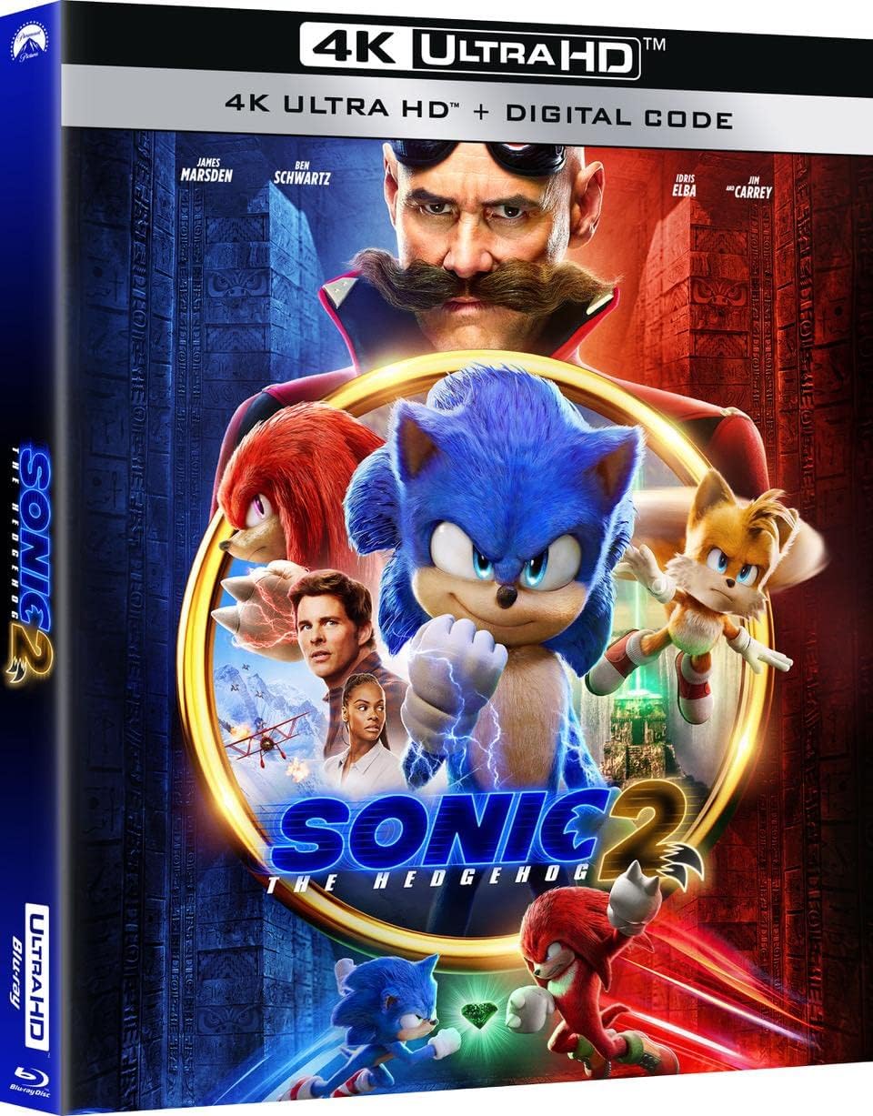 James Marsden and Ben Schwartz Sonic The Hedgehog 2 4K UHD front view cover art