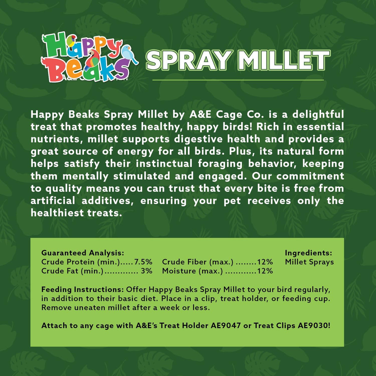 Natural bird millet snack for small exotic birds