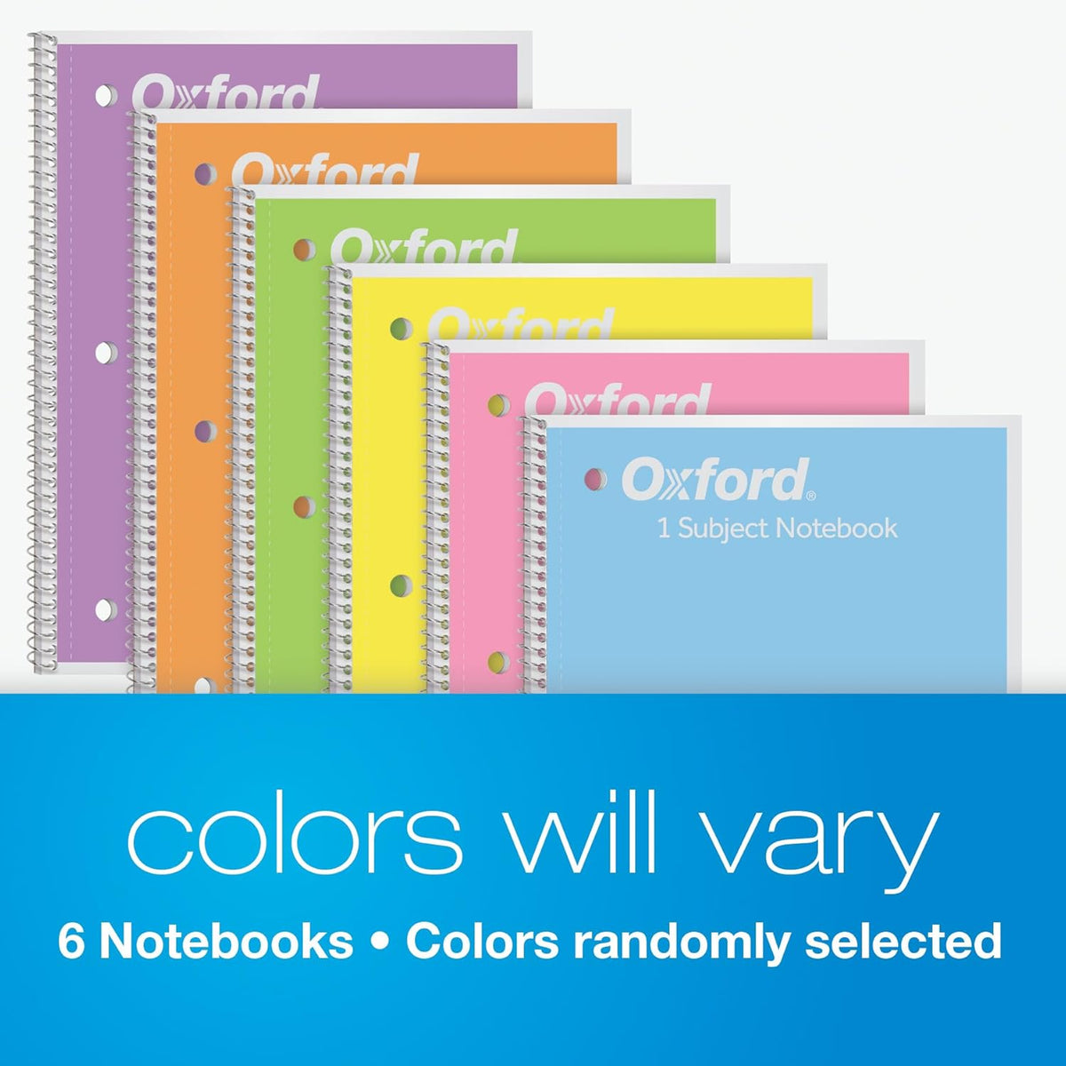 Oxford school supplies pastel notebook stack