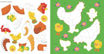 Child engaging with farm animals sticker workbook