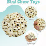 PINVNBY shredding and foraging bird toys filled with hidden treats for cockatiels.