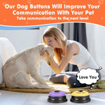 Durable ABS plastic pet communication buzzers organized neatly on a dark gray floor mat.