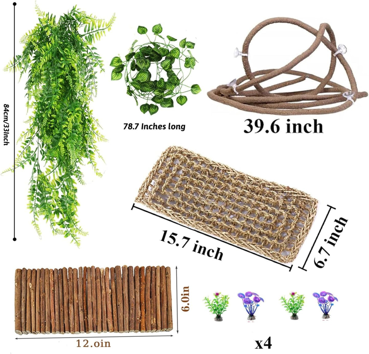 Tankmatdecor complete 9 piece reptile tank decor collection