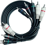 BolAAzuL 5 RCA component cable front view showing five color coded connectors for television audio and video.