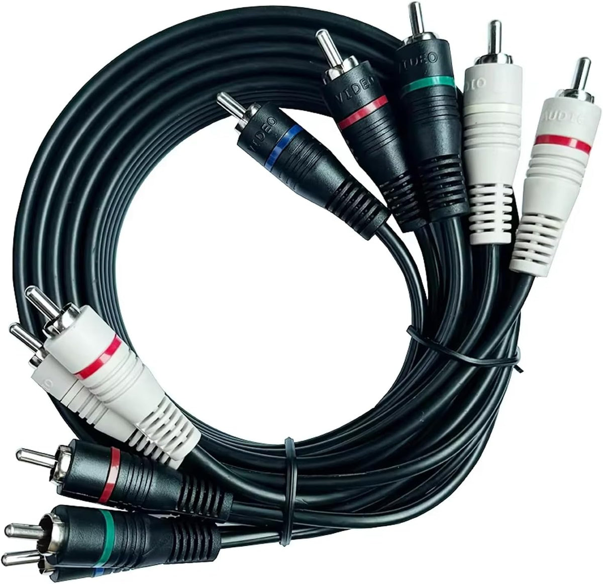 BolAAzuL 5 RCA component cable front view showing five color coded connectors for television audio and video.