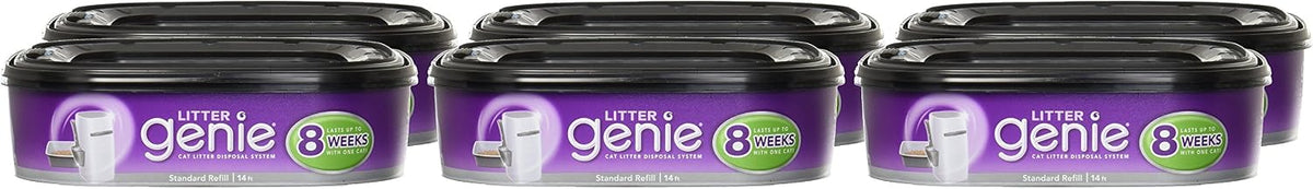 Close up view of the five layer odor barrier film cartridge for pet waste control.