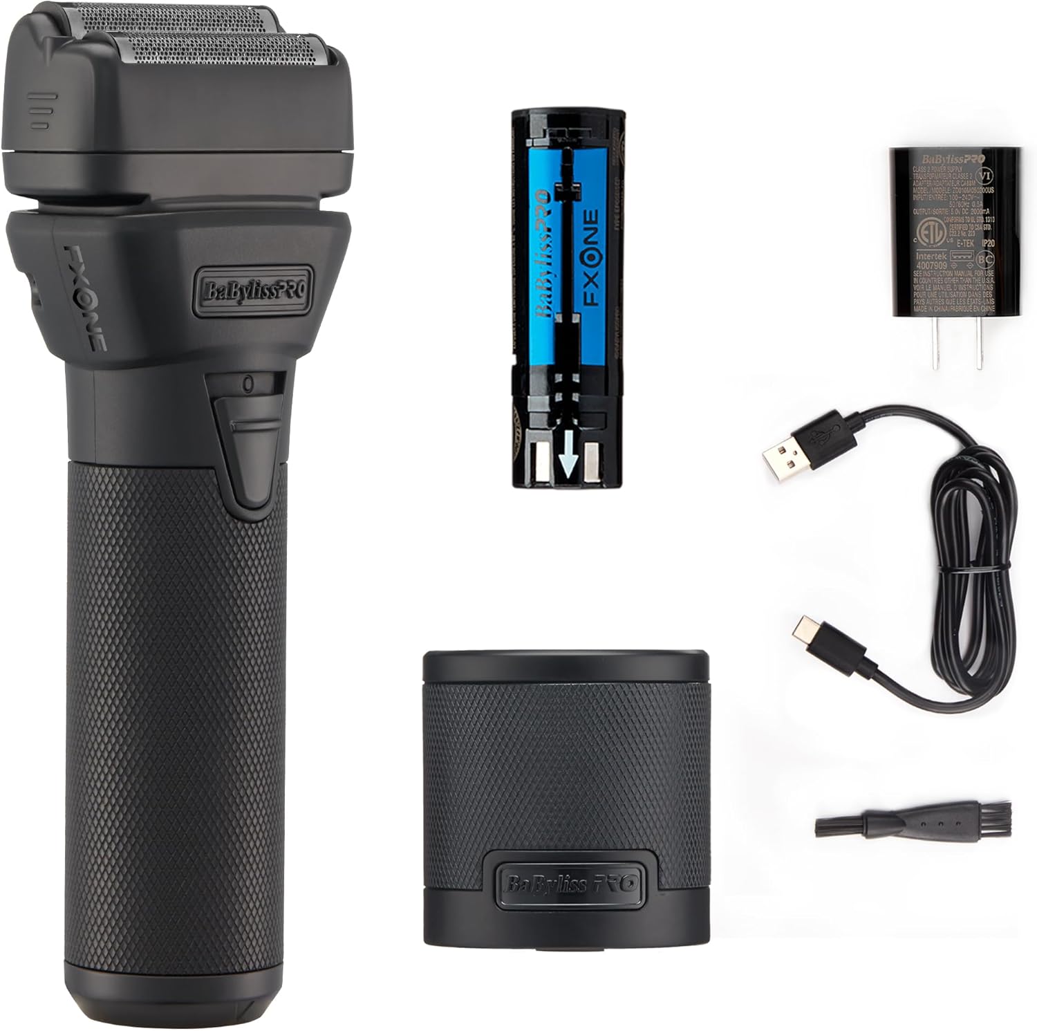 BaBylissPRO FXONE BLACKFX All Metal Double Foil Shaver front view