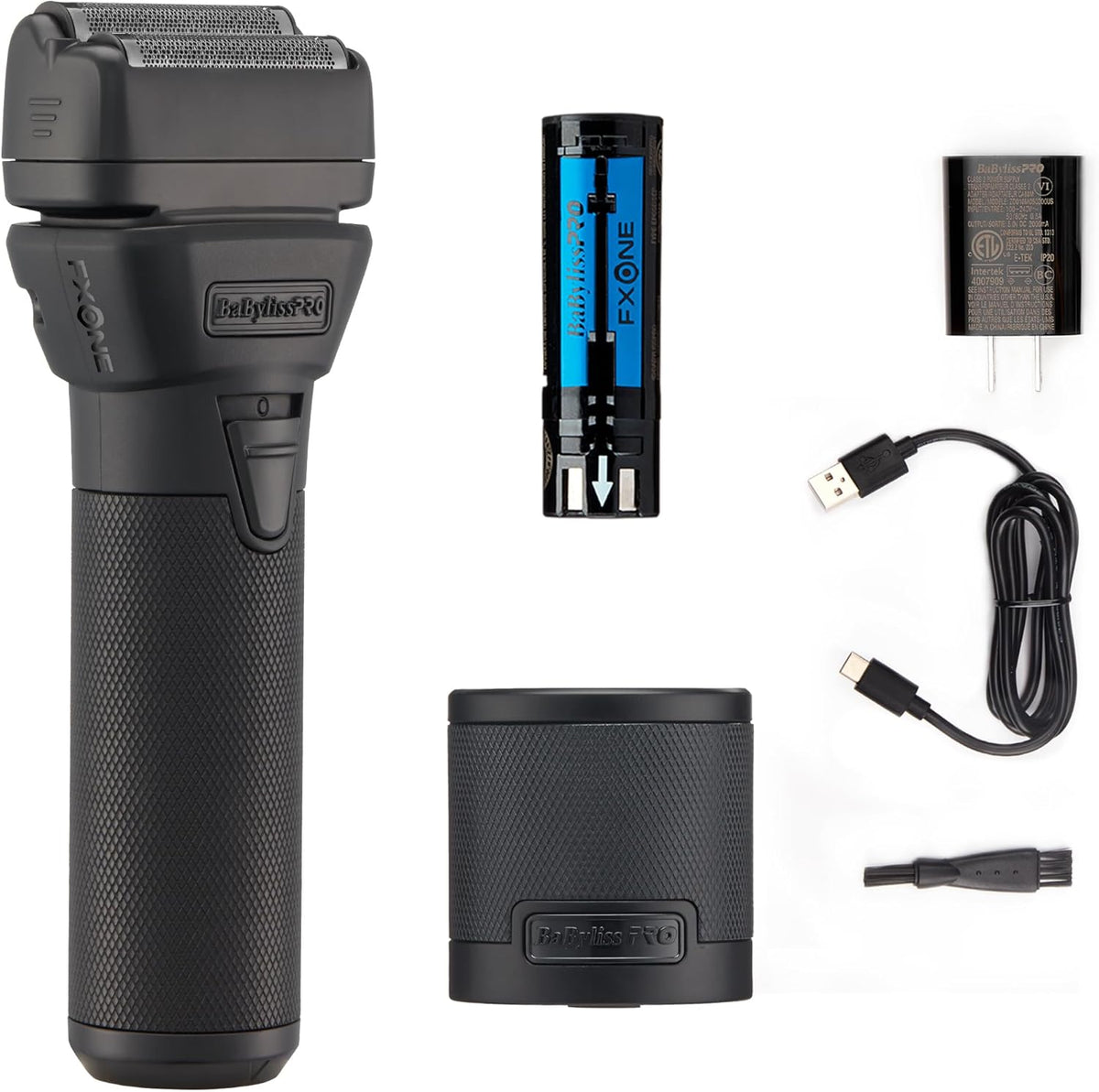 BaBylissPRO FXONE BLACKFX All Metal Double Foil Shaver front view
