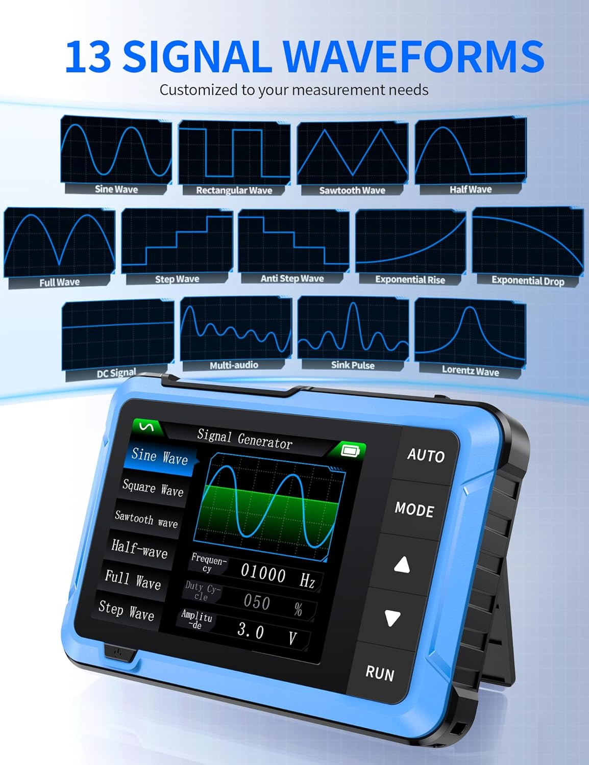 FNIRSI DSO-510 handheld oscilloscope package accessories layout