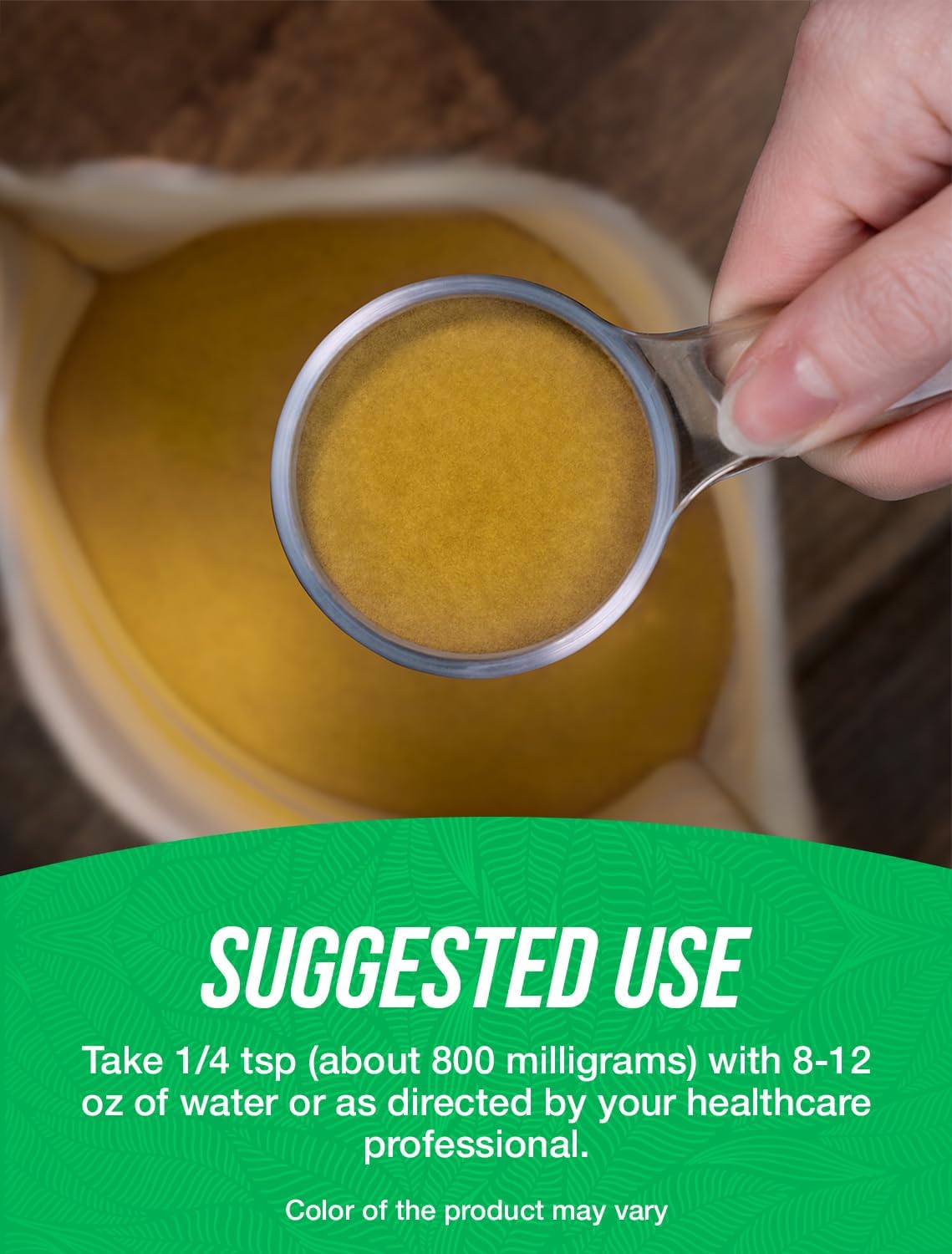 Pure Chamomile flower extract powder package alongside a warm cup of herbal wellness tea.