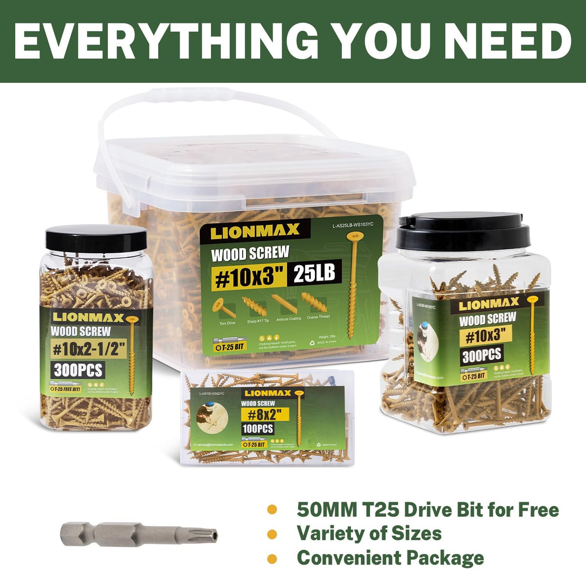 Lionmax hardware pack 500 pieces layout