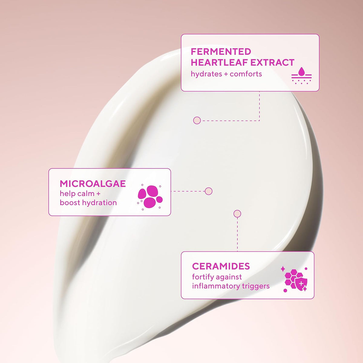 Side view of Murad Heartleaf Calming Cream jar with magenta lid