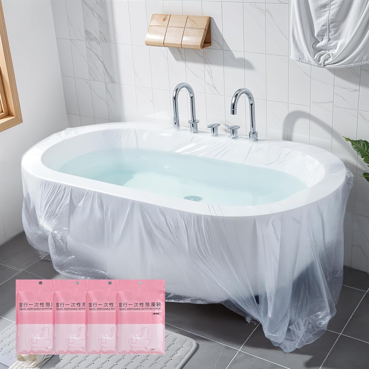 TAKOXIA disposable bathtub liner front view of packaging box
