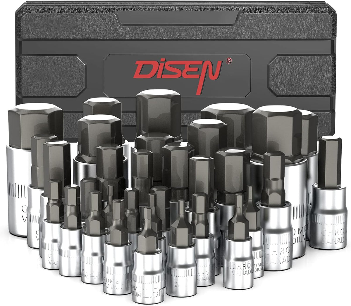 DISEN 19 Pcs 1/2" SAE Impact Socket Set | Deep Sockets 3/8"- 1-1/2", 6-Point Cr-V & Alloy Steel, 1/2 Inches Drive, Rugged Construction, Enhanced Storage Case - Image 13