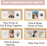 Pet pawprint making kit showing air dry clay footprint impression process