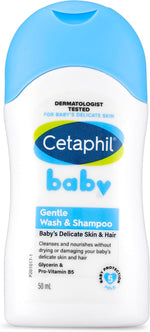 Cetaphil Baby Gentle Wash And Shampoo 50ml front view bottle
