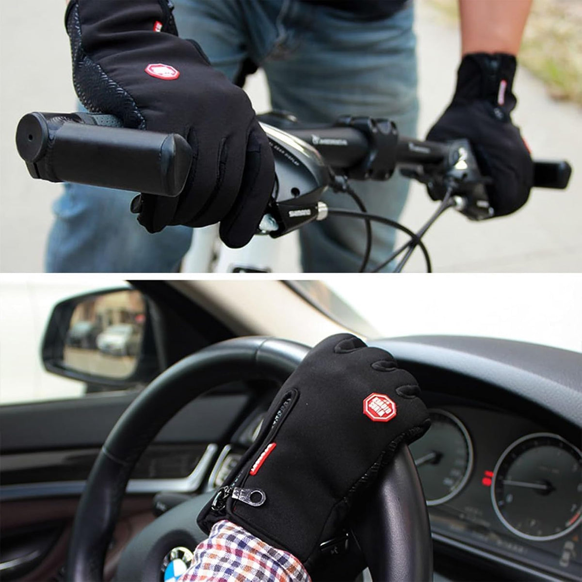 CYG&CL thermal running gloves inner flocking texture
