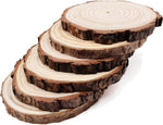 Natural Round Discs Rustic Wood Slices 5 Pcs 7-8 inch Unfinished Wood kit Circles Crafts Tree Slices with Bark Log Discs for DIY Arts and Wedding Christmas Ornaments - Image 9