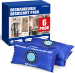 FURWEY rechargeable desiccant packs 6 pack front view moisture absorber