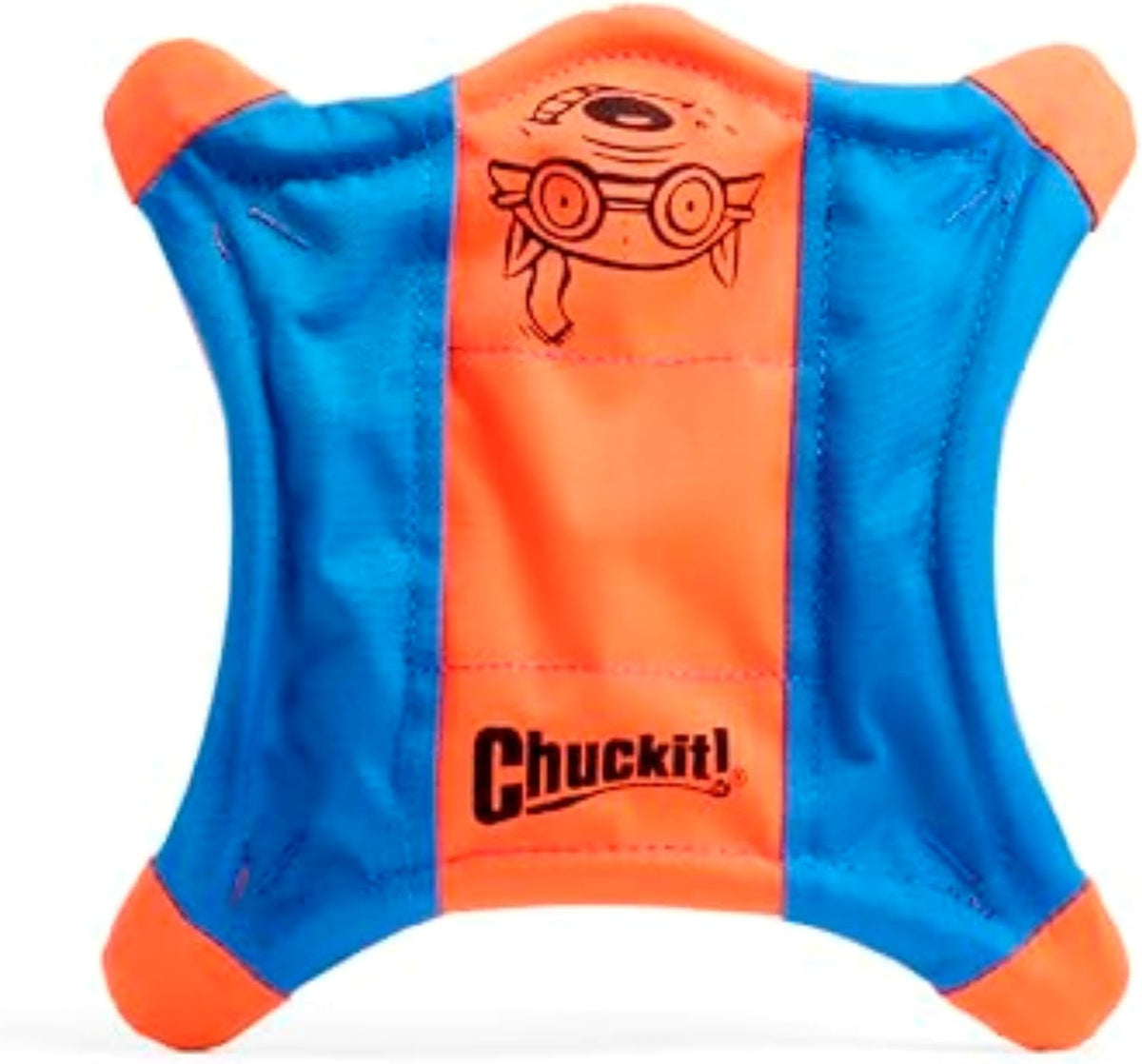 Chuckit fetch toy held by large dog breed