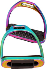 Lenza rainbow gloss horse riding stirrups front view