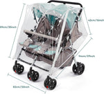 PAHTTO twins stroller rain cover rear storage pockets