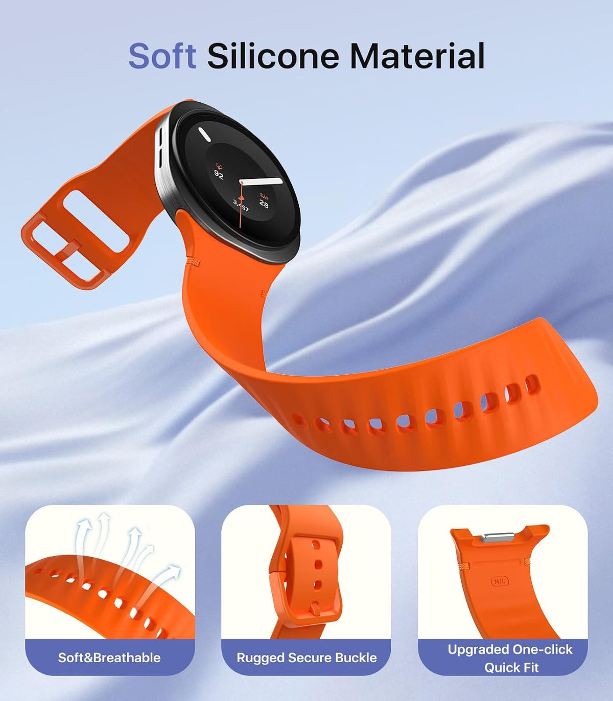 Samsung Galaxy Watch attached to quick release silicone band