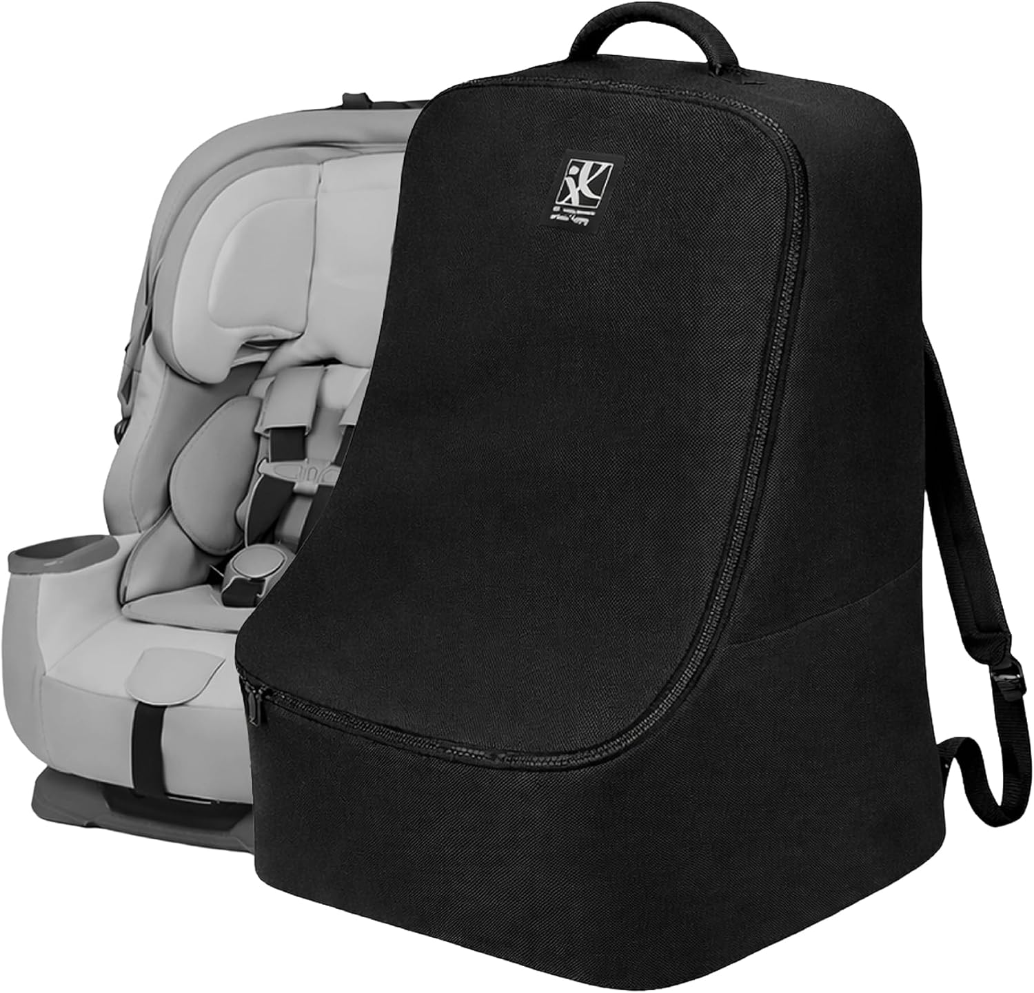 J.L. Childress Ultimate padded car seat backpack travel bag front view