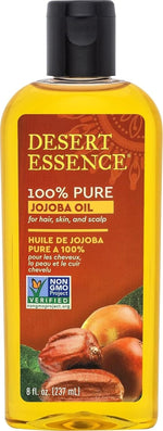 Desert Essence pure jojoba oil front view bottle with label