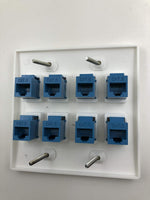 Pokivir 8 port wall plate rear coupler view