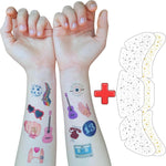 Backtopeia 50pcs temporary tattoos set with various hand and face sticker designs