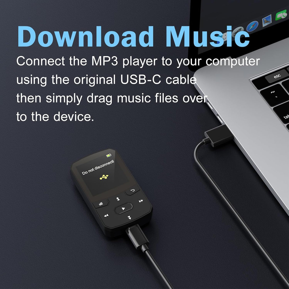 RUIZU sports MP3 player showing microSD card storage expansion slot