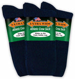 Extra-Wide Sock Company extra wide athletic crew socks front view